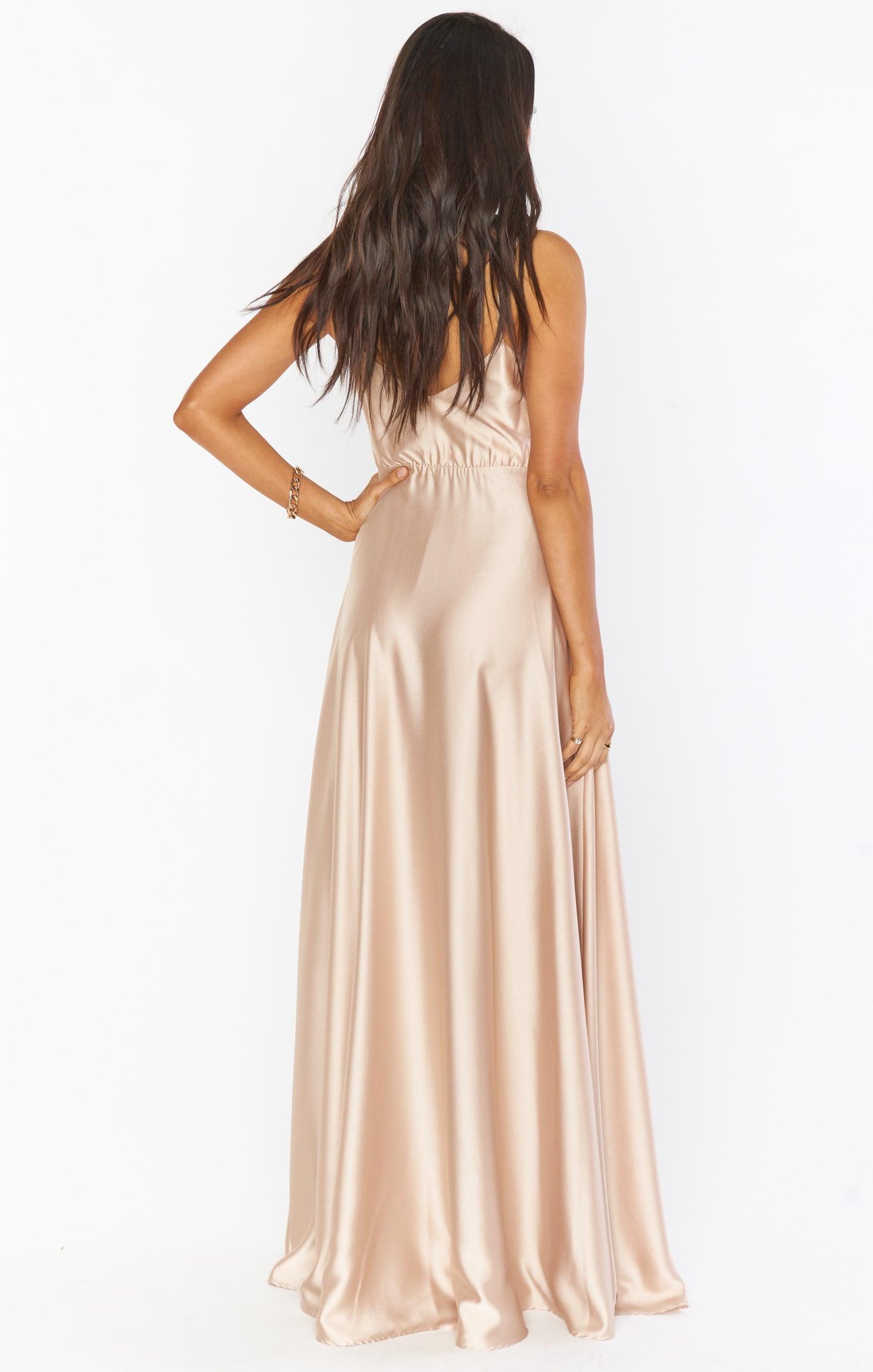 Faith Maxi Dress ~ Champagne Luxe Satin Product Image