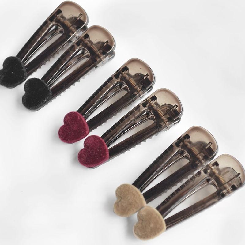 Velvet Heart Hair Clip Set Product Image