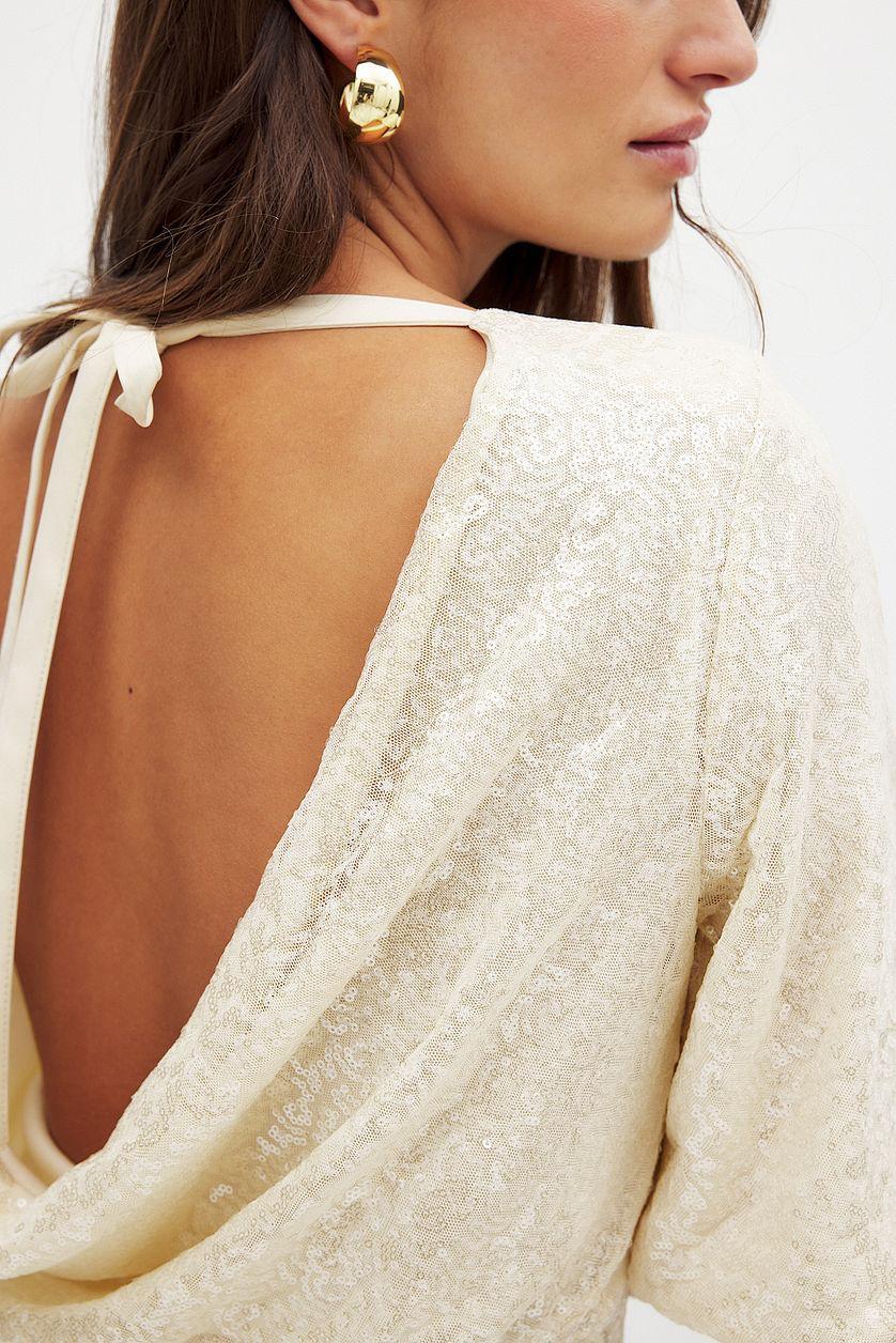 Waterfall Sequin Mini Dress Black Product Image