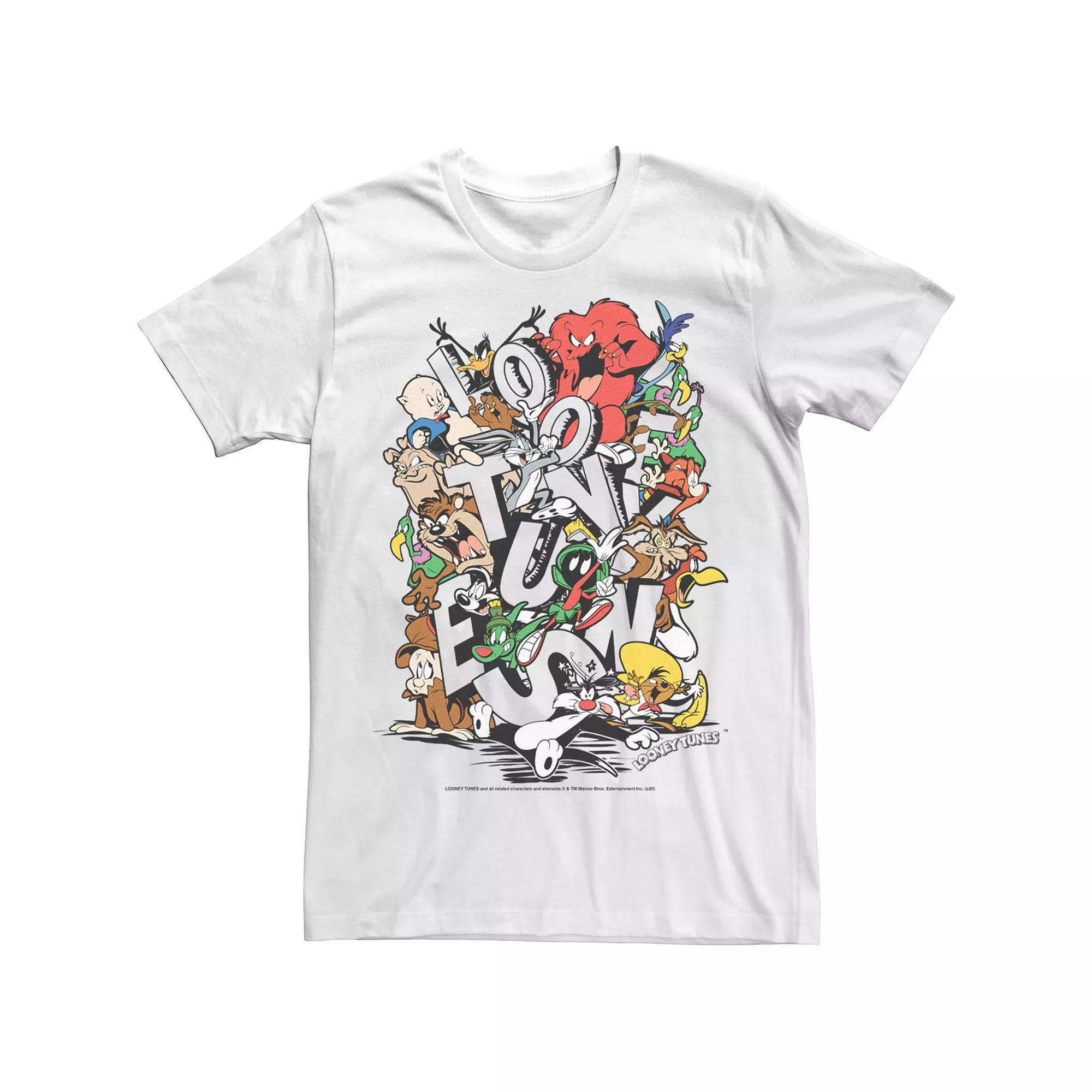 Men's Looney Tunes Neon Group Shot Stack Tee,  Product Image