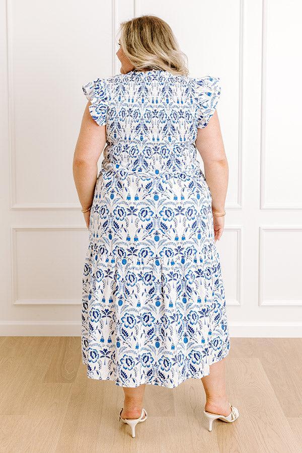 Garden Villa Floral Smocked Midi Dress Curves Product Image