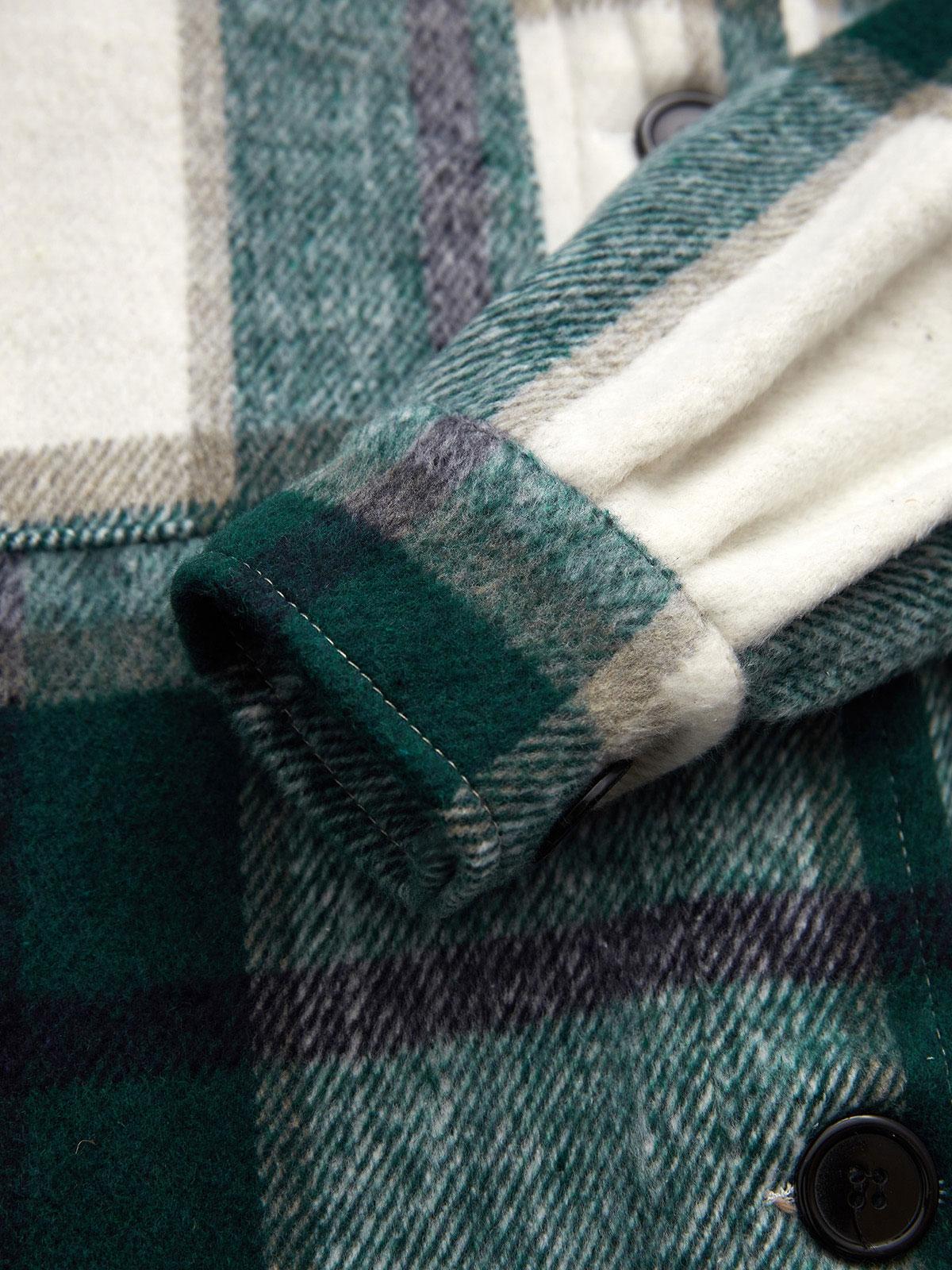 Shacket Vintage Pockets Over-sized Plaid Jacket Product Image