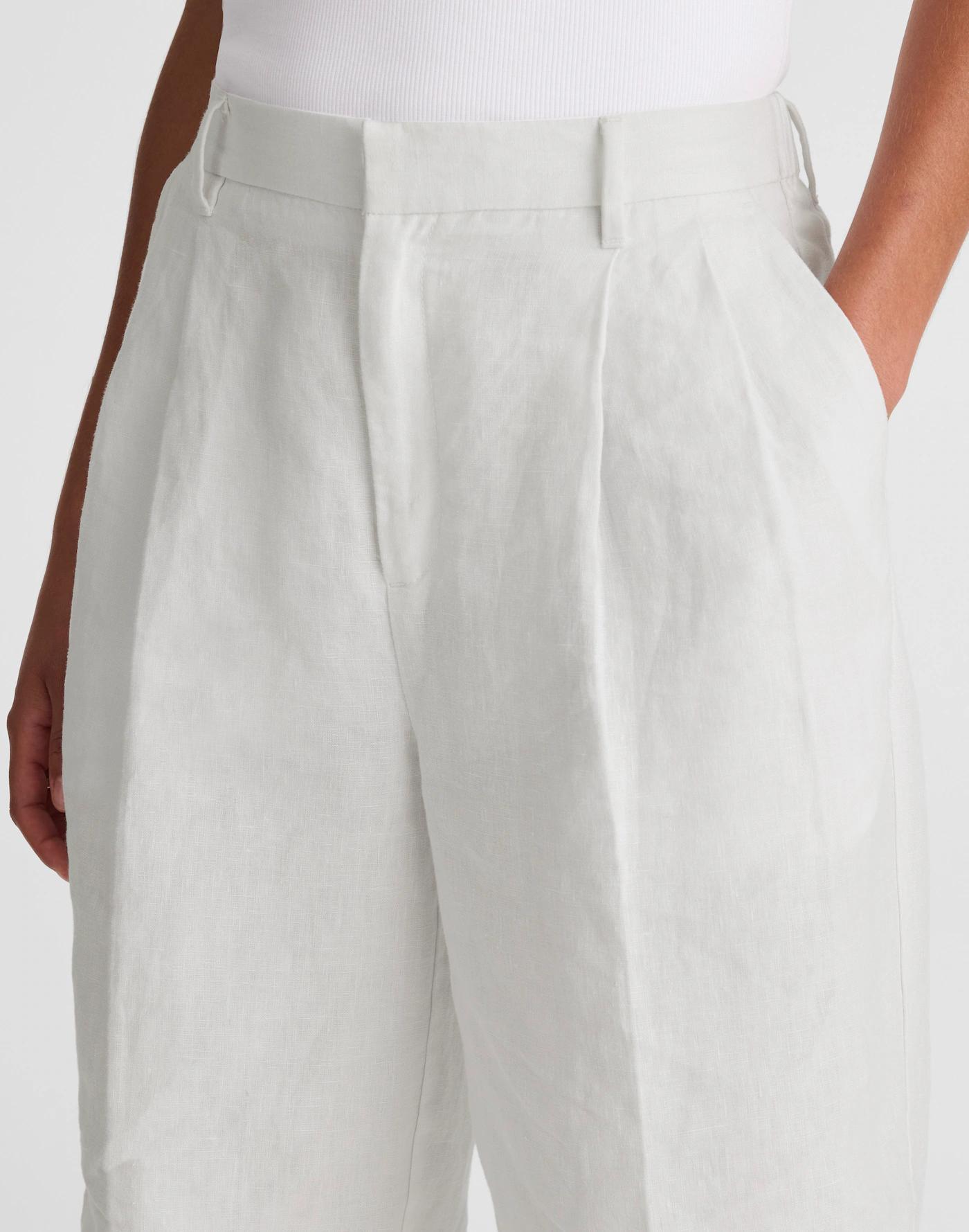 Relaxed Pleated Trouser Shorts in 100% Linen Product Image