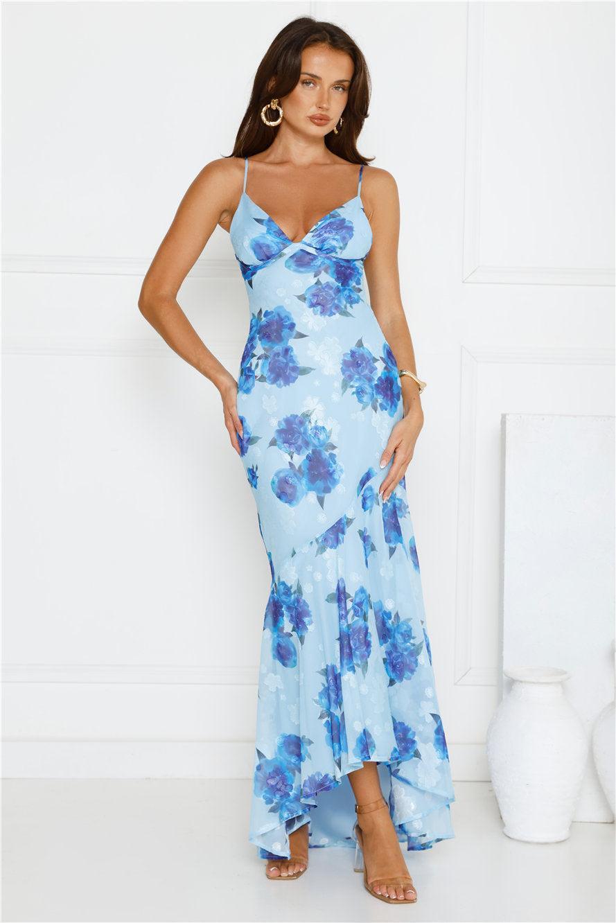Storybook Romance Maxi Dress Blue Product Image