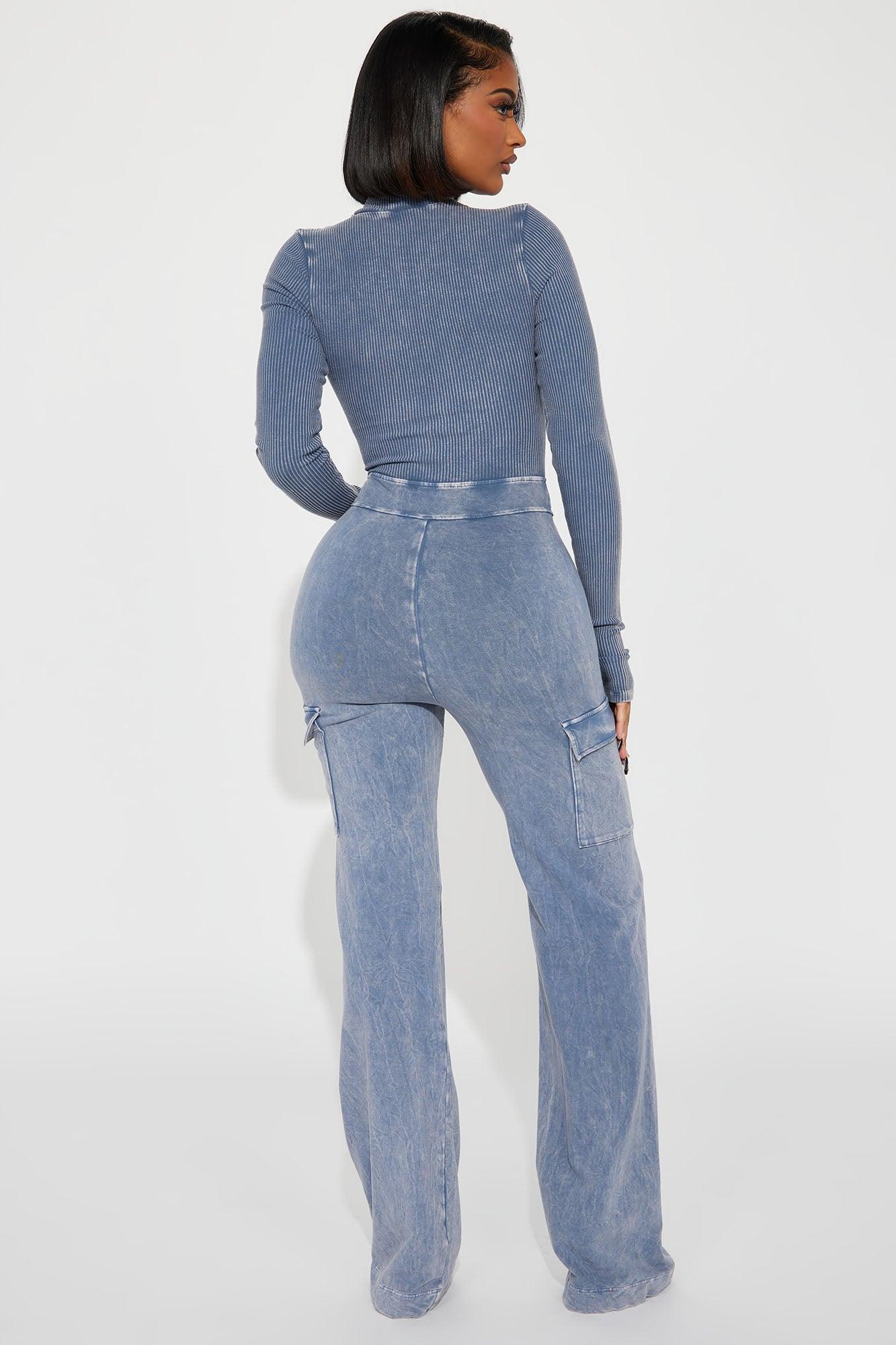 Caught Up With You Ribbed Jumpsuit - Blue Product Image