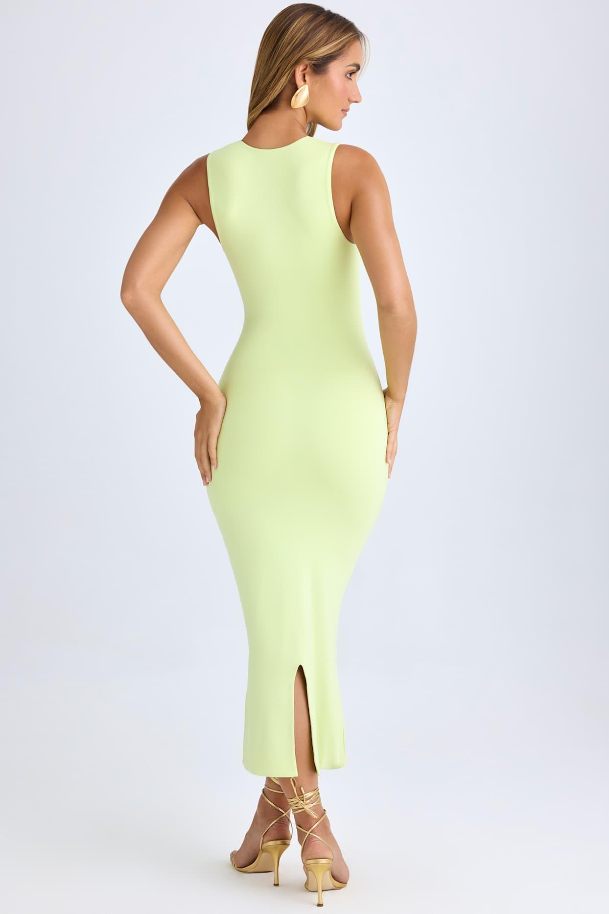 Square Neck Midi Dress in Matcha Green Product Image