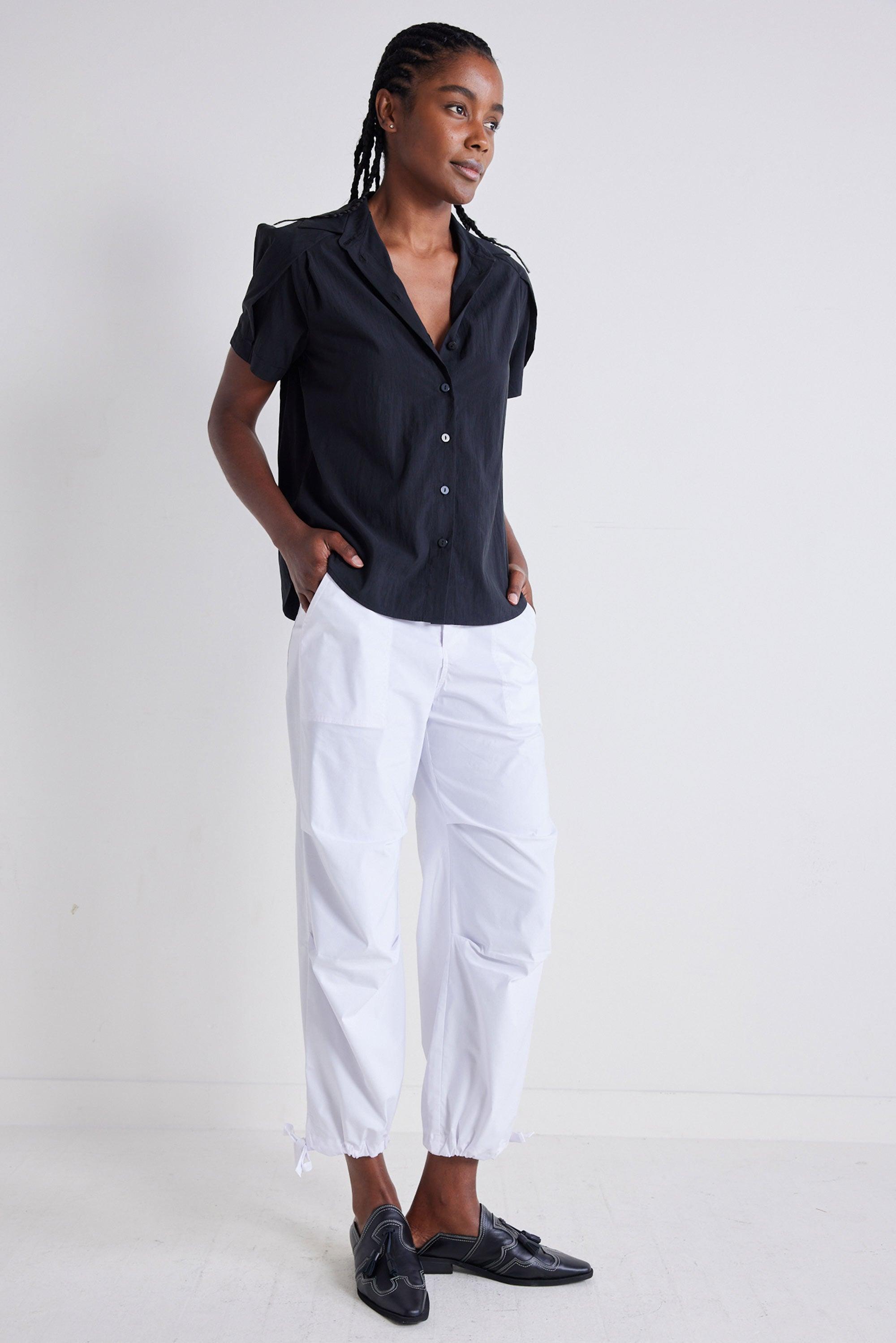 Shoulder Box Pleat Light Poplin Blouse Product Image