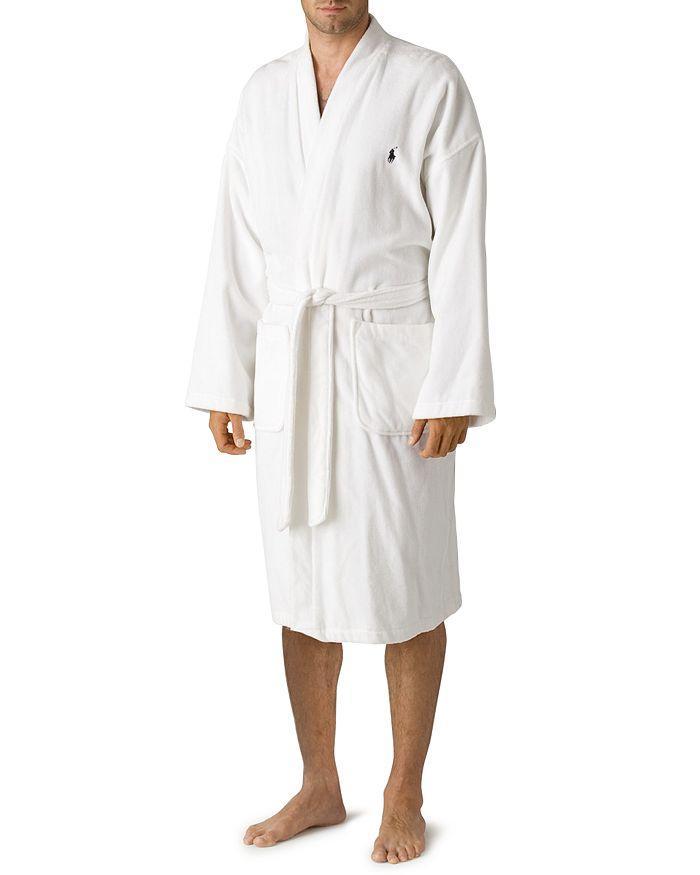 Cotton Fleece Robe In Cruise Navy/white Product Image