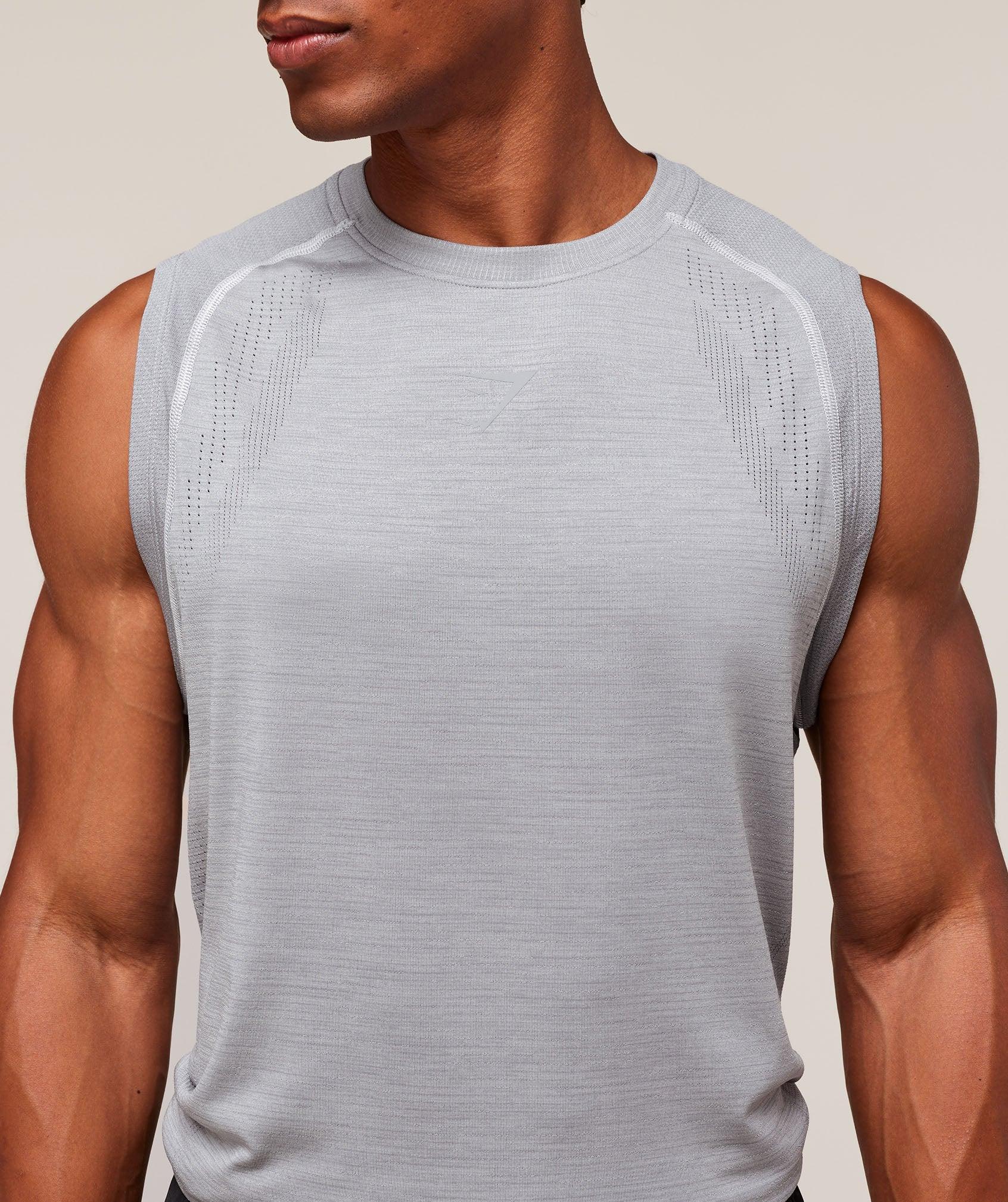 Gymshark Versatile Seamless Tank - Light Grey/Smokey Grey Male Product Image