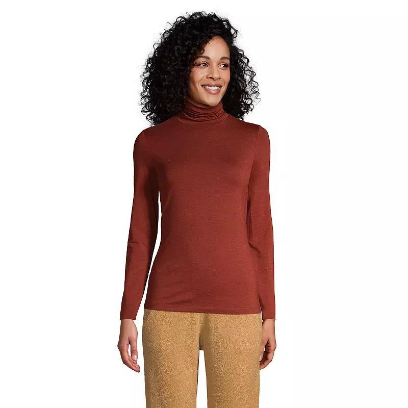 Women's Lands' End Lightweight Fitted Turtleneck,  Product Image
