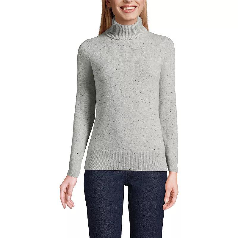 Petite Lands End Cashmere Turtleneck Sweater, Womens Radiant Blue Product Image