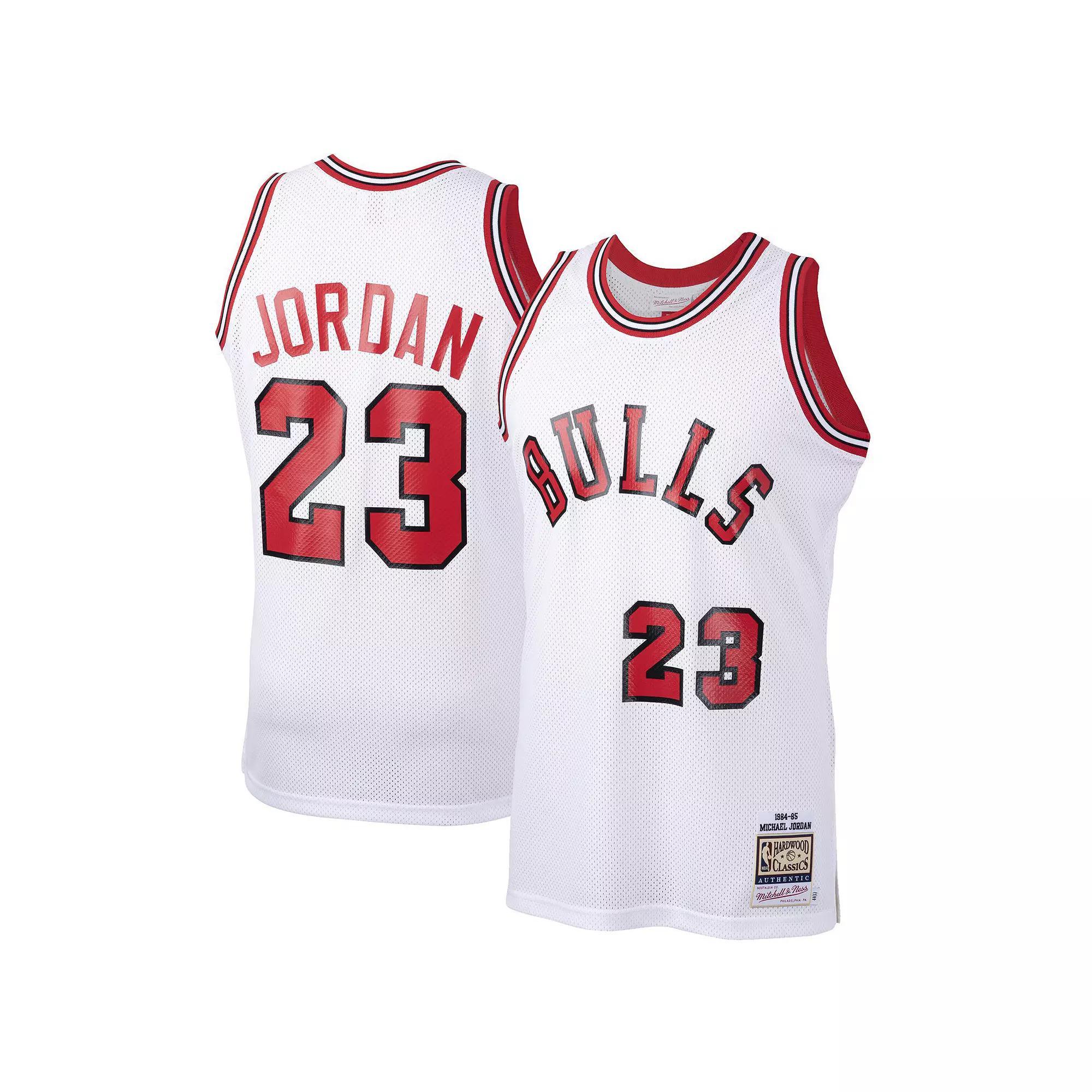 Men's Mitchell & Ness Michael Jordan White Chicago Bulls 1984-85 Hardwood Classics Rookie Authentic Jersey,  Product Image