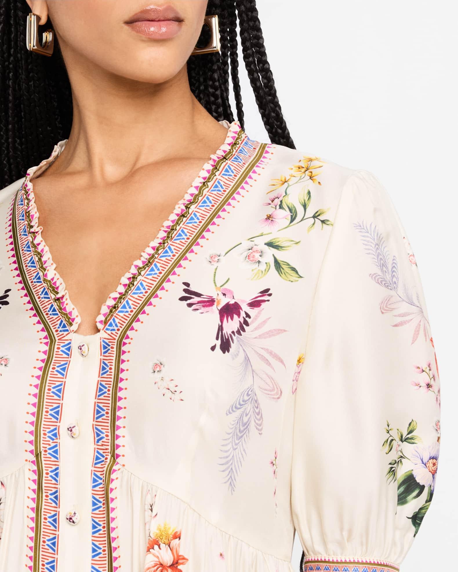 Loren Floral-Print Flounce Mini Dress Product Image