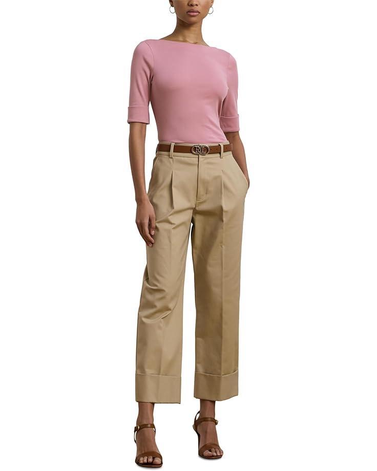 Stretch Cotton Boatneck Top Product Image