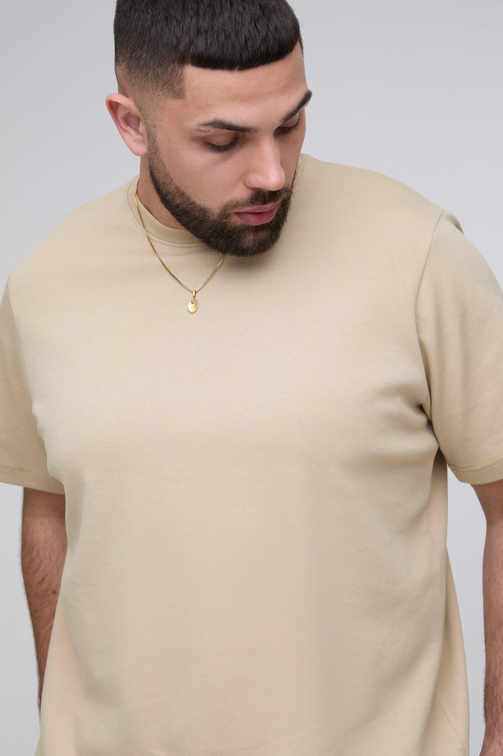 Plus Regular Fit T-shirt and Pintuck Short Interlock Set | boohooMAN USA Product Image