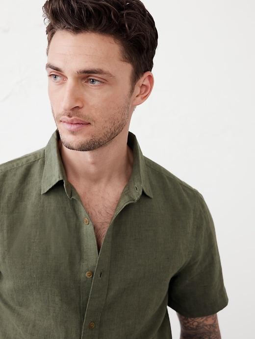 Slim Linen-Blend Shirt Product Image