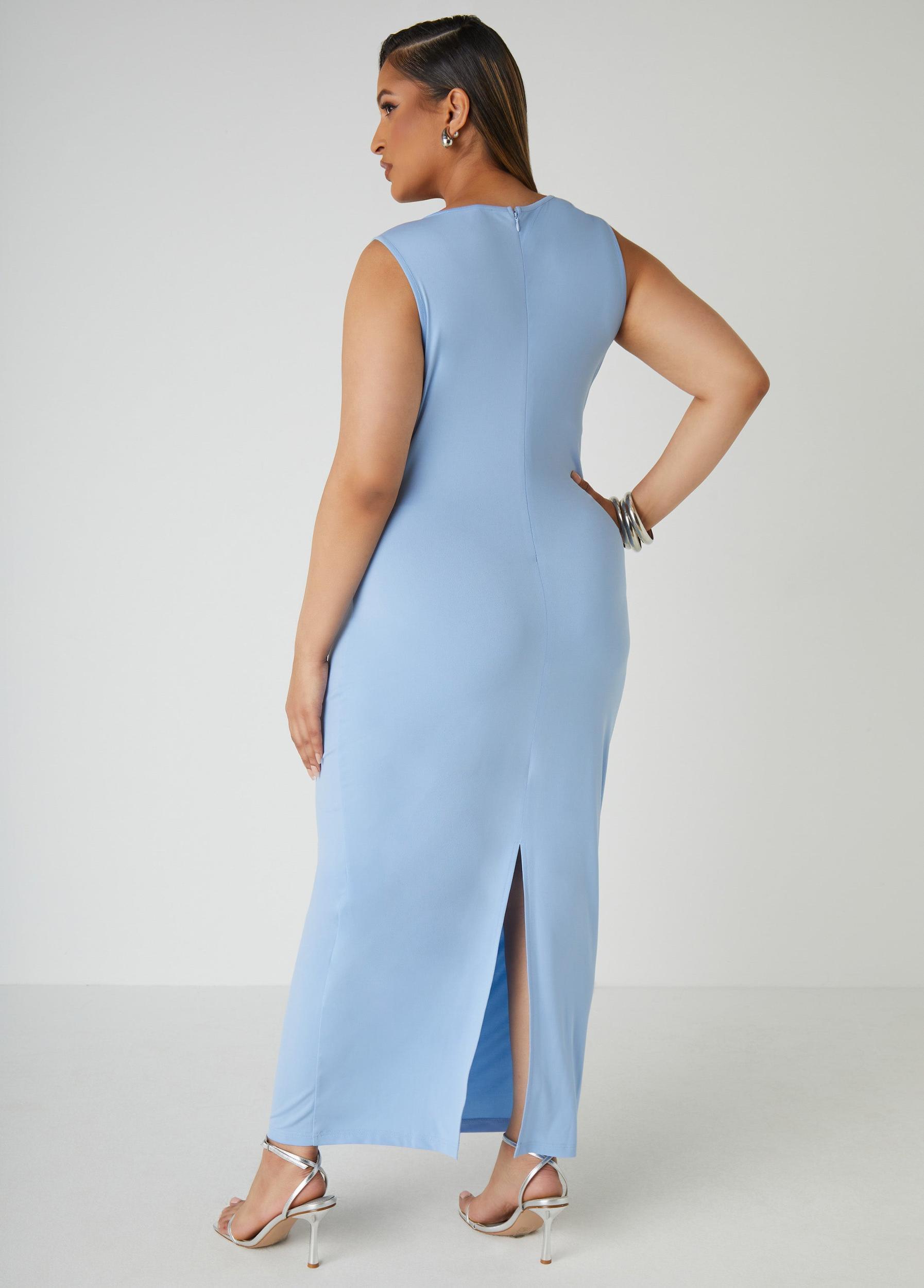 Ruched Knit Maxi Dress Product Image