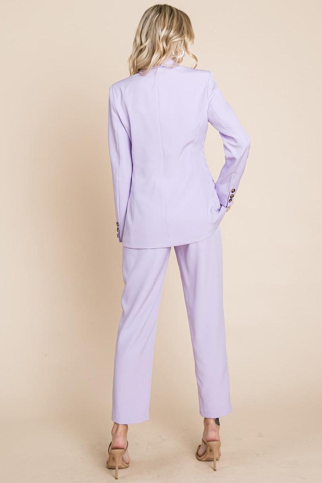 Single Breasted Blazer & High Waisted Pants Set Product Image