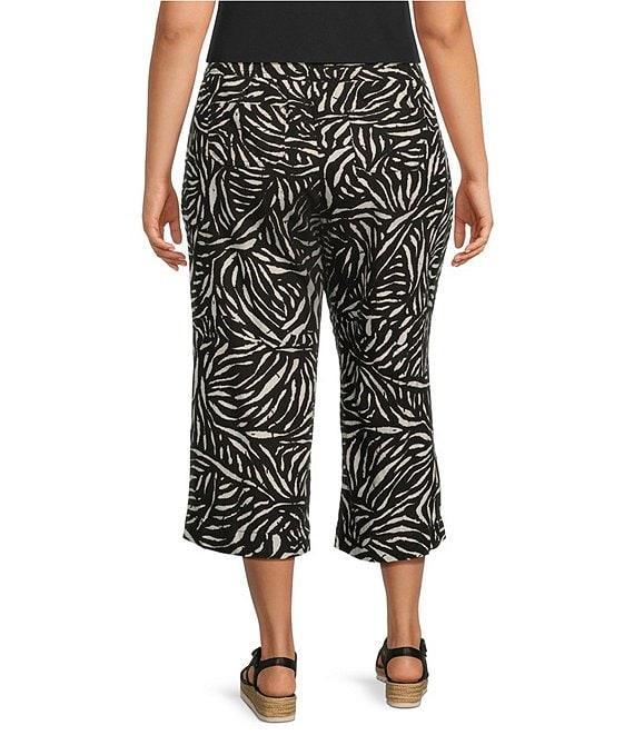 Westbound Plus Size Crop Graphic Linen Blend Pants Product Image