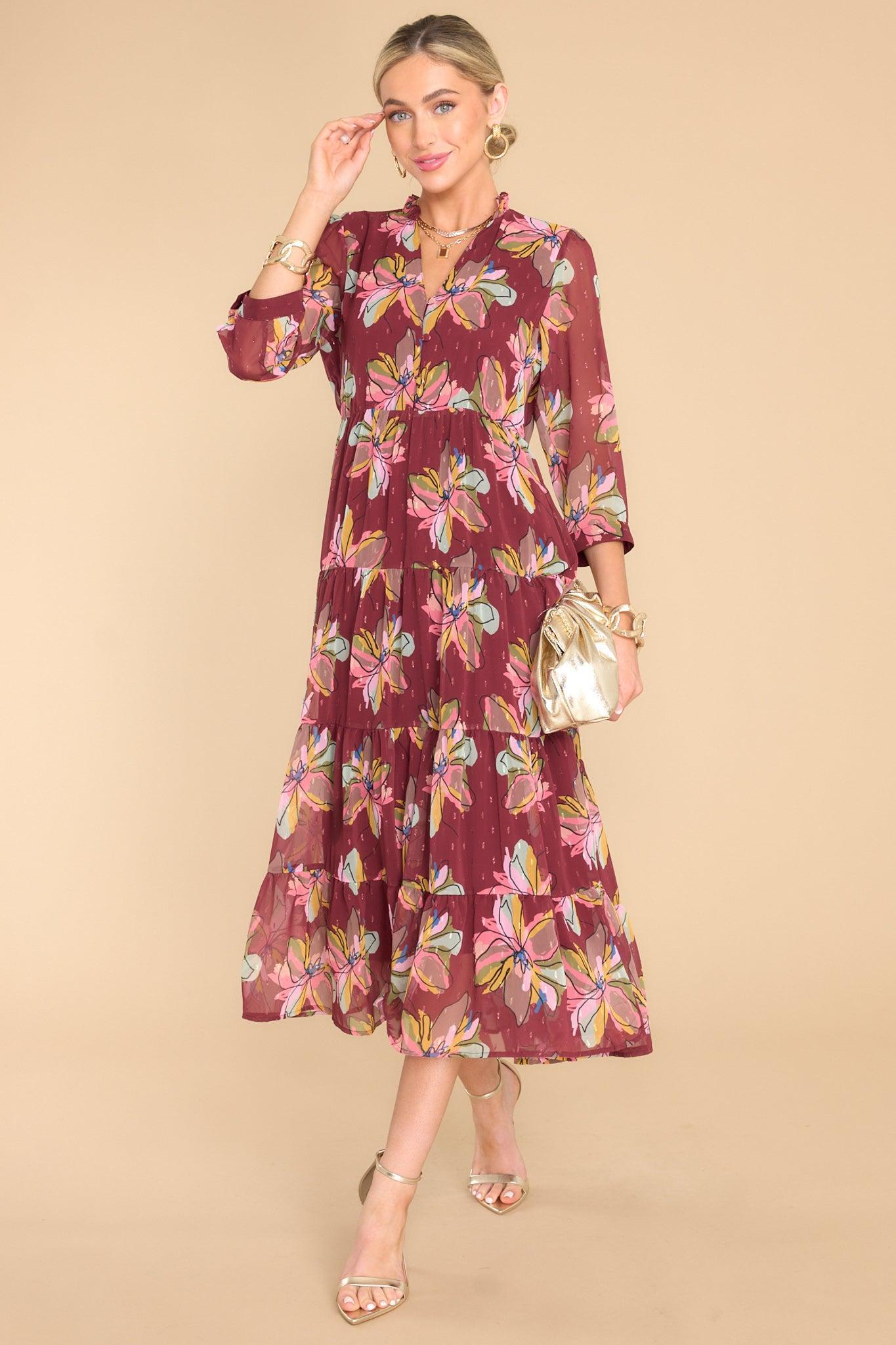 Macrostie Gallery Floral Midi Dress Print Product Image