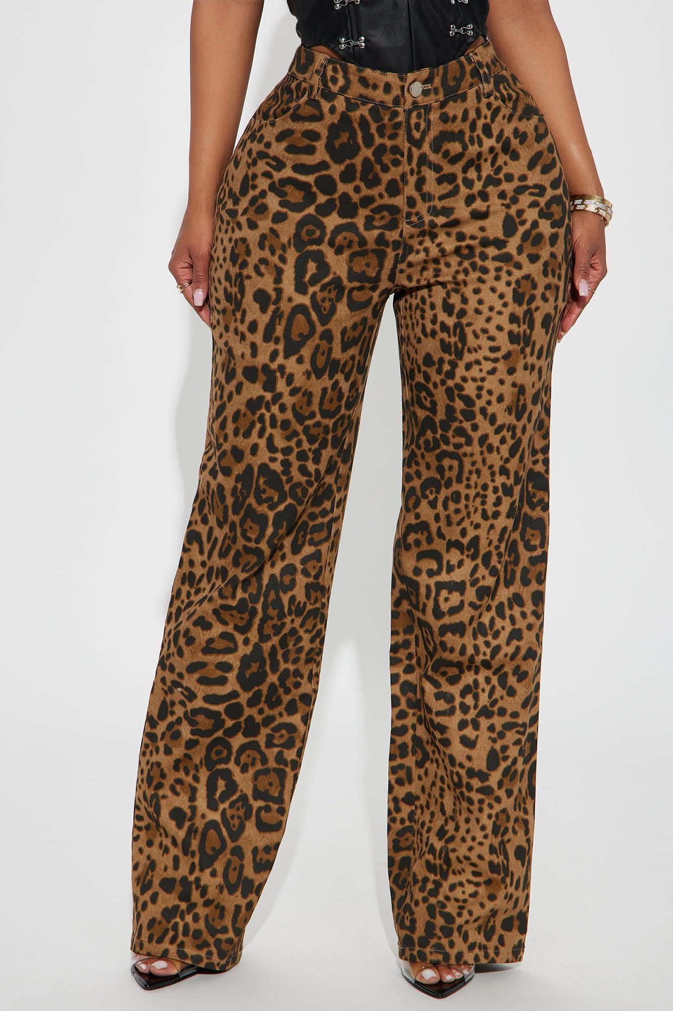 Sneaking Out Leopard Pant - Brown/combo Product Image
