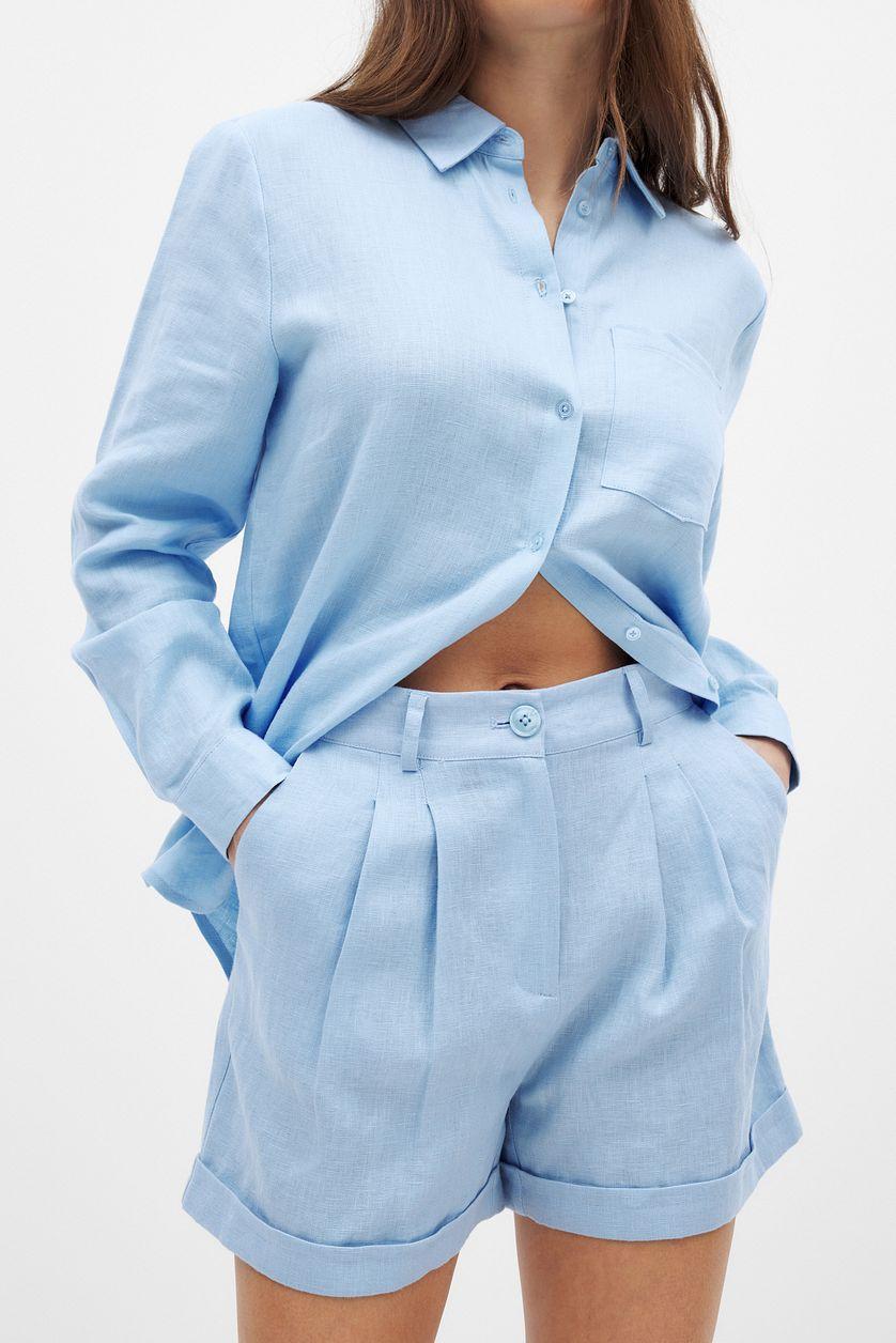 Linen Folded Shorts Product Image