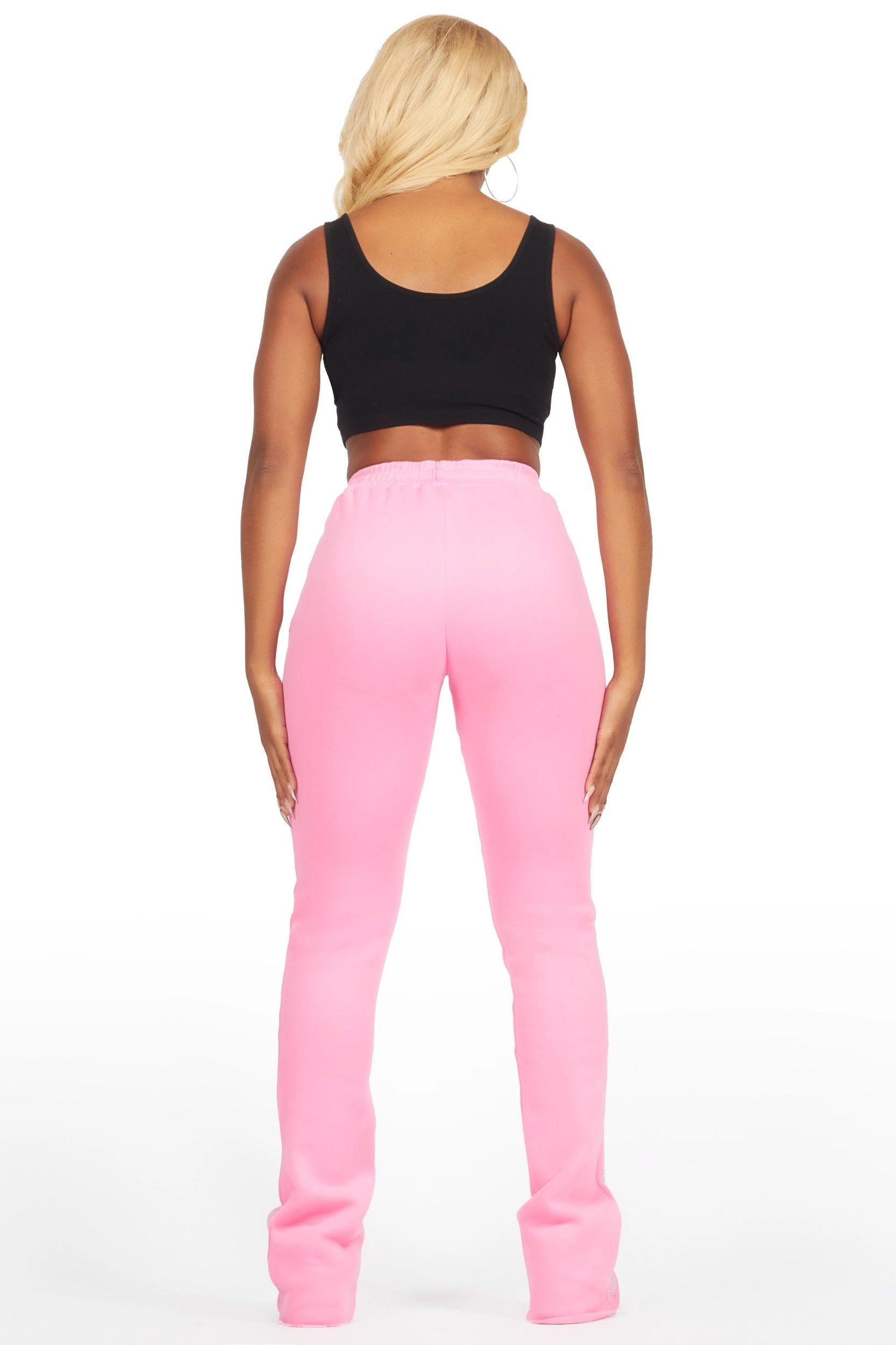 Anastesia Bubblegum Pink Stacked Track Pant Female Product Image