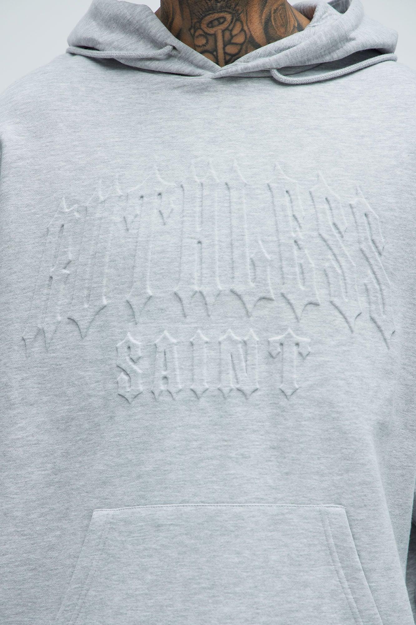 Tyson Ruthless Saints Embossed Hoodie - Heather Grey Product Image