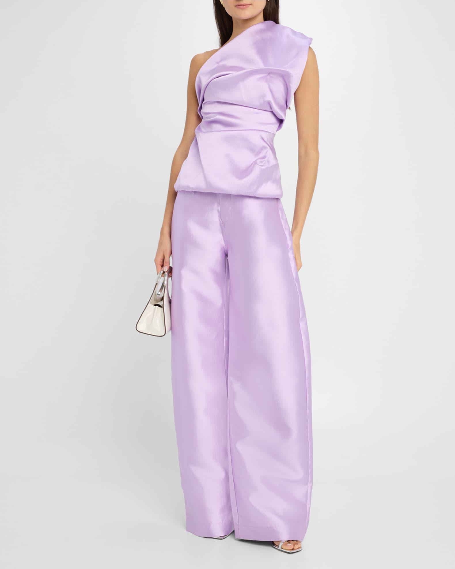 Draped Heavy Satin Sleeveless Top Product Image