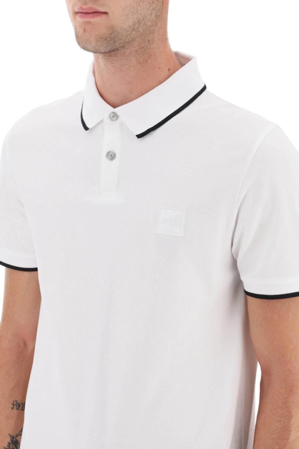 HUGO BOSS Passertip Short Sleeve Polo Shirt White In White 100 Product Image