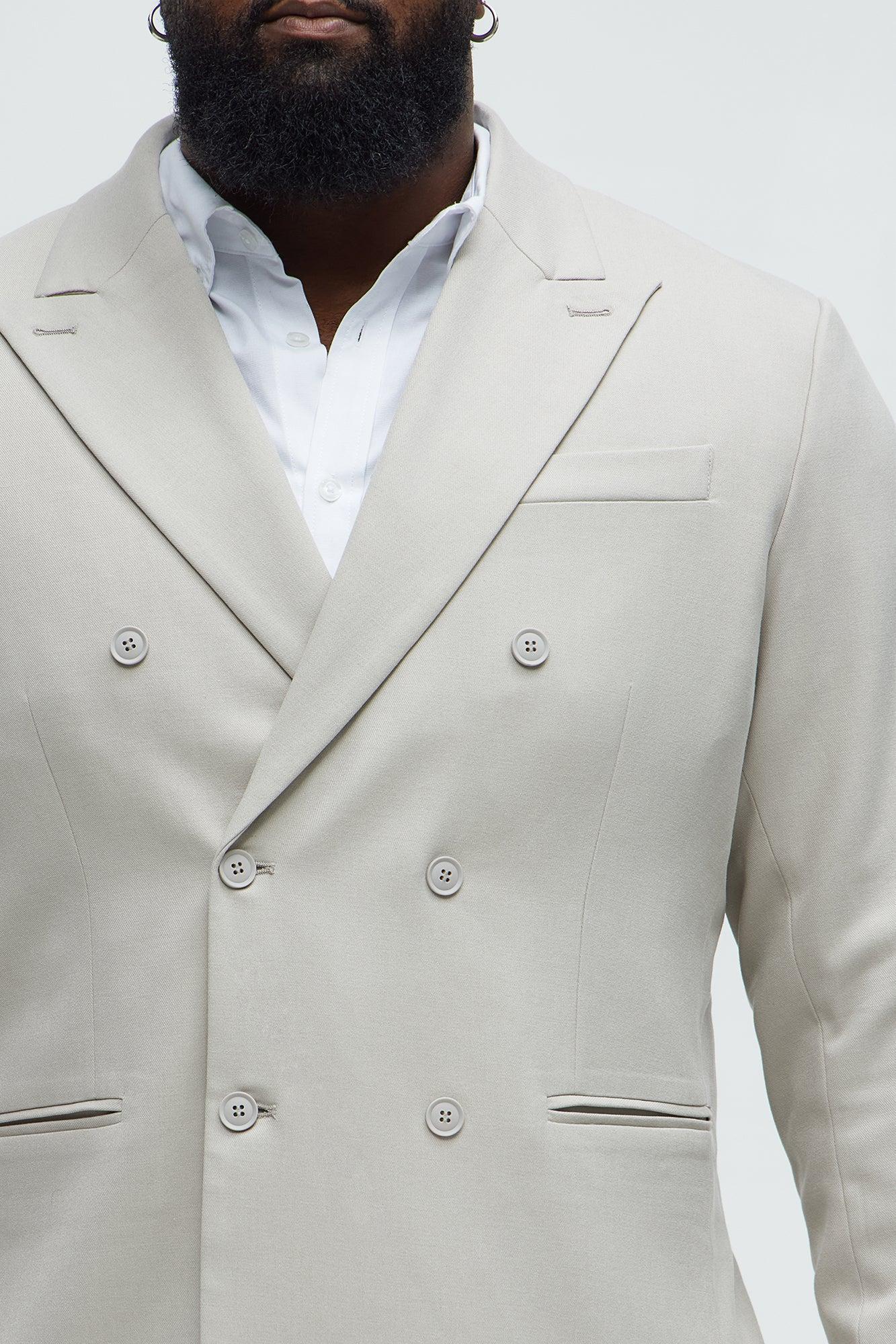 High Peak Lapel Suit Blazer - Taupe Product Image