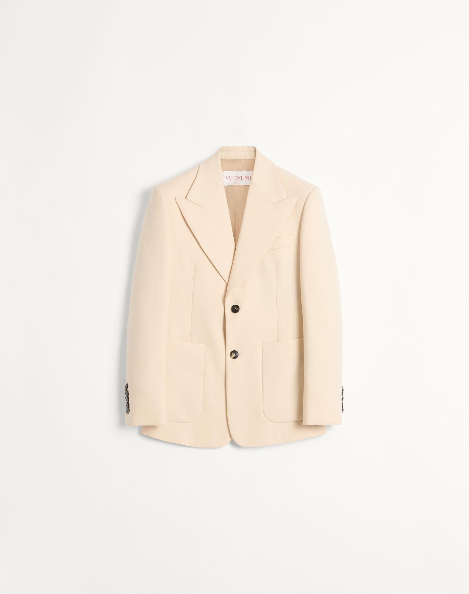 Single-Breasted Wool Gabardine Jacket Product Image