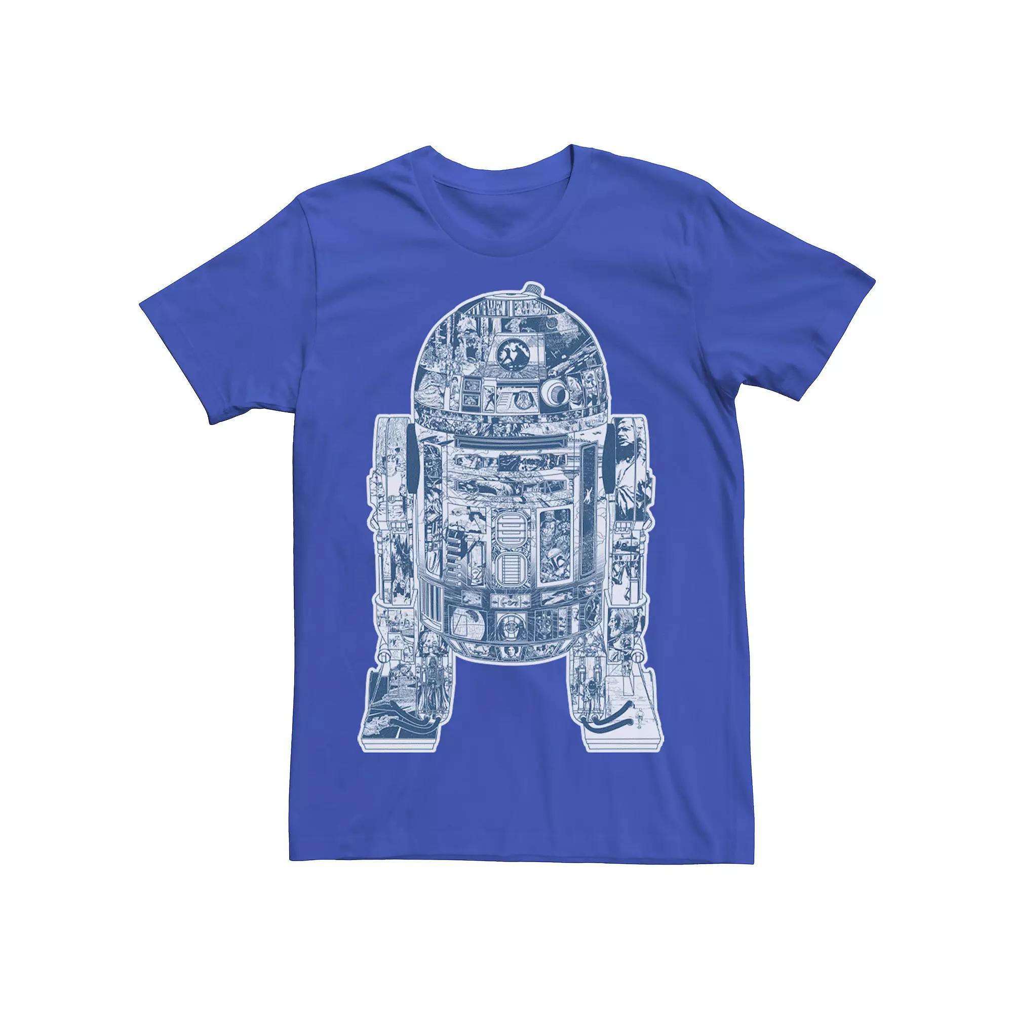 Men's Star Wars R2-D2 Black And White Comic Book Fill Tee,  Product Image