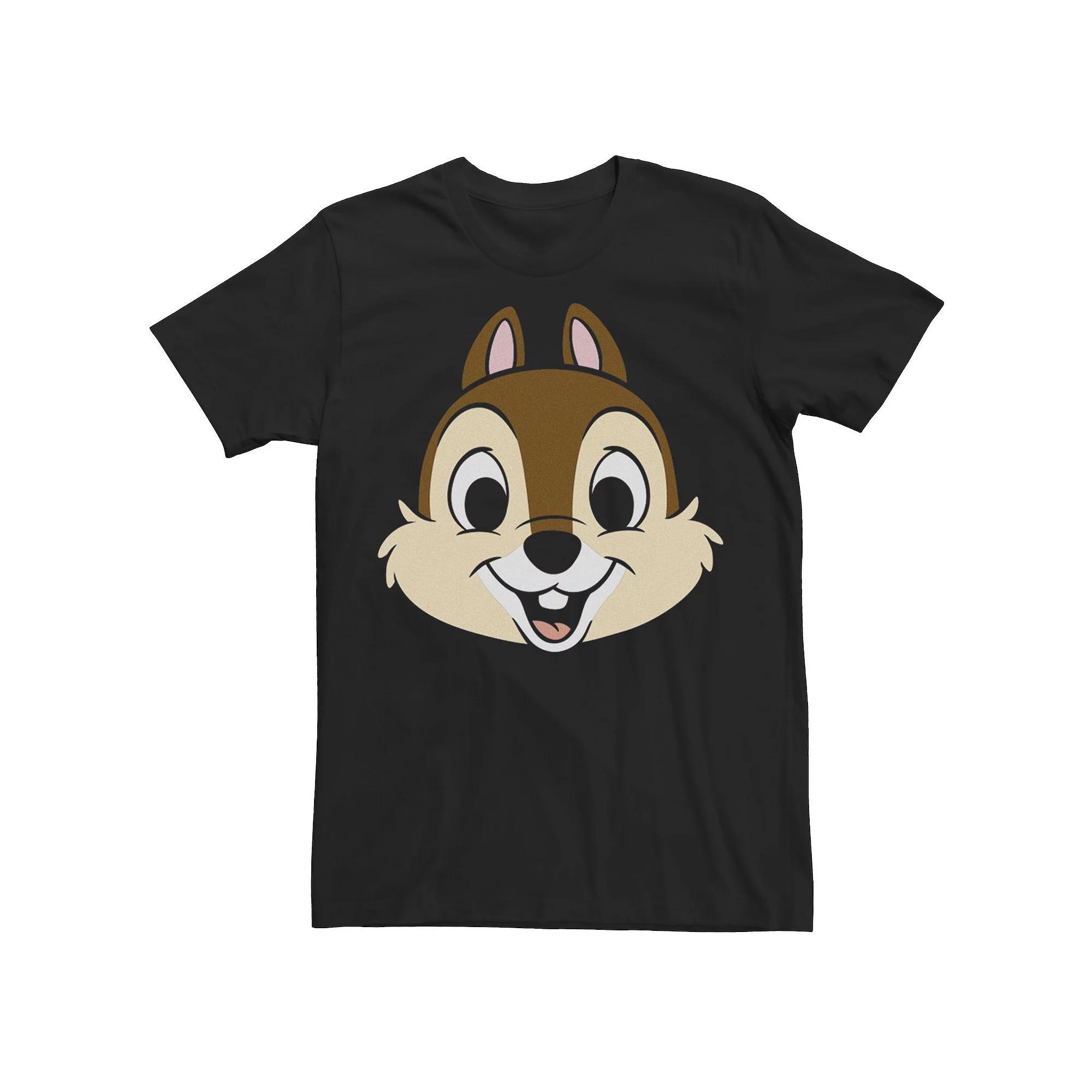 Disney's Chip And Dale Chip With Transparent Cheeks Men's Tee, Size: Large, Black Product Image