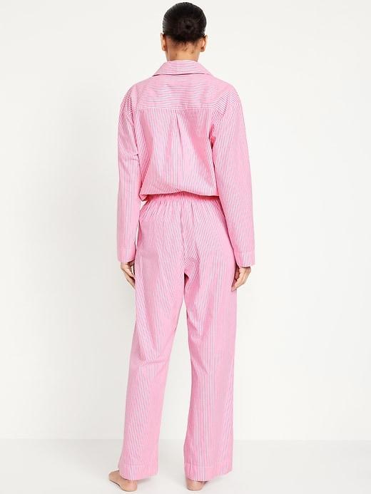 High-Waisted Poplin Pajama Pant Product Image