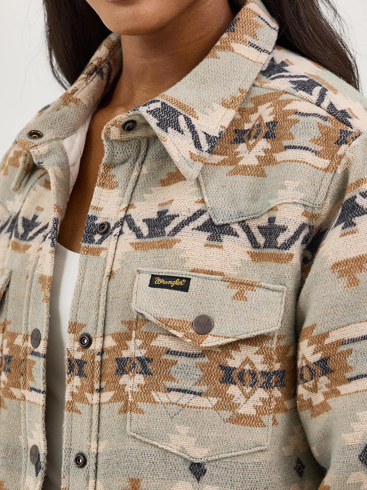 Women's Wrangler Quilt Lined Jacquard Shacket in Pale Product Image