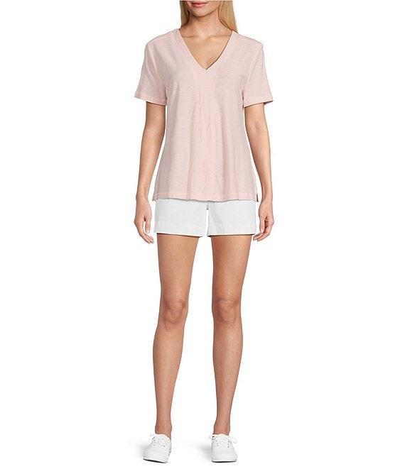 Westbound Petite Size Short Sleeve V-Neck Top Product Image