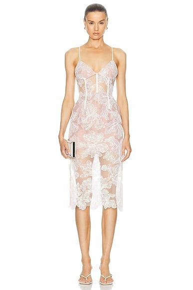 Sequin Floral Embroidered Midi Dress Product Image