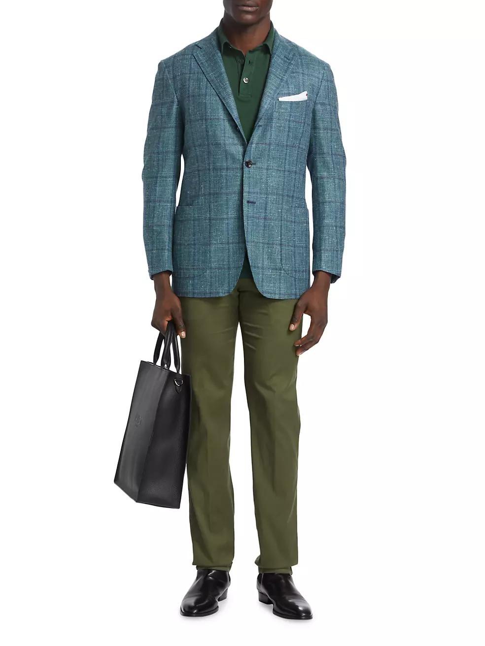 Plaid Wool-Blend Blazer Product Image