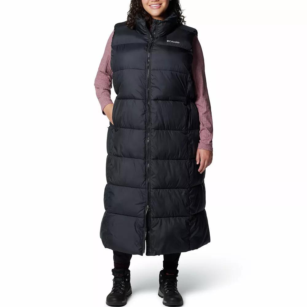 Plus Size Columbia Long Puffer Vest, Women's, Size: 2XL, Black Product Image
