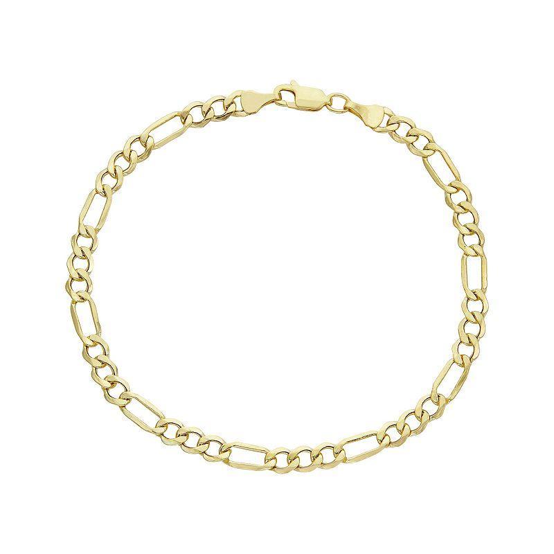 Jordan Blue Mens 14k Gold Figaro Chain Bracelet Product Image