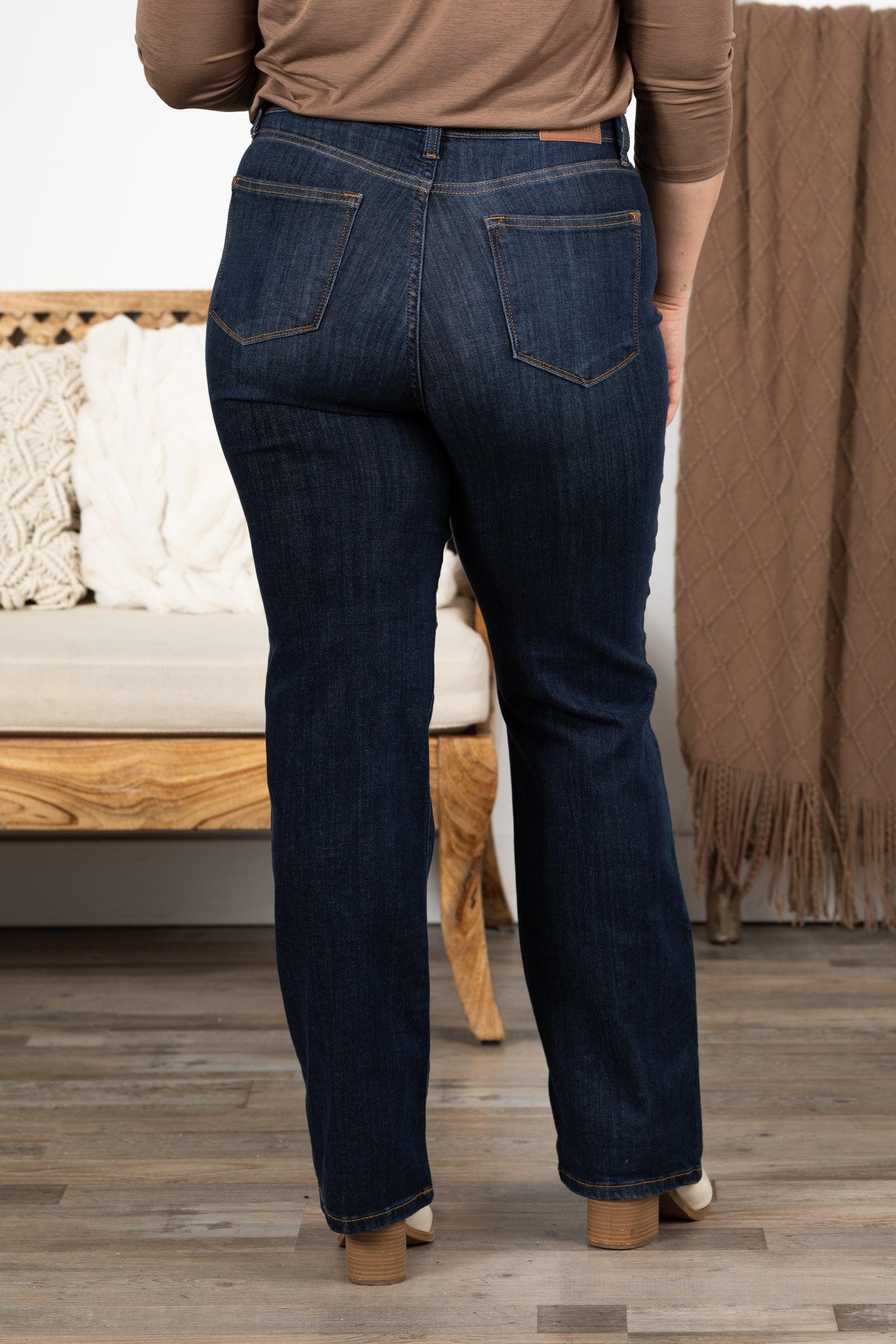 Judy Blue Dark Wash Straight Jeans Product Image