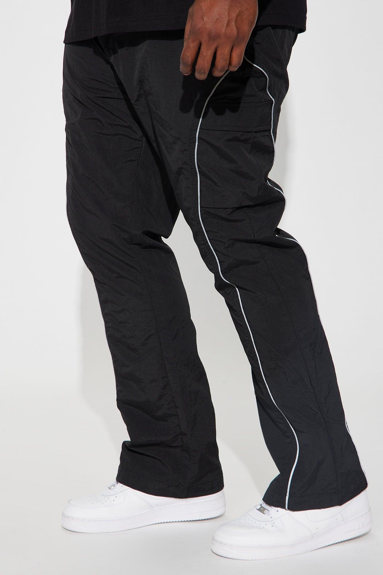 Shake It Down Nylon Stacked Slim Flare Pants - Black Product Image