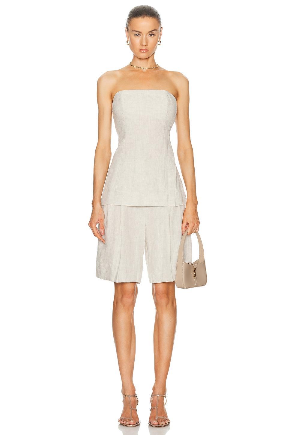 Linen Strapless Tunic Top Product Image