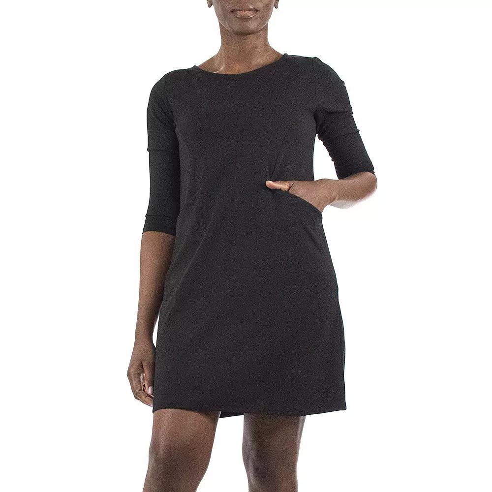 Women's Nina Leonard Crepe Trapeze Dress, Size: Large, Black Product Image