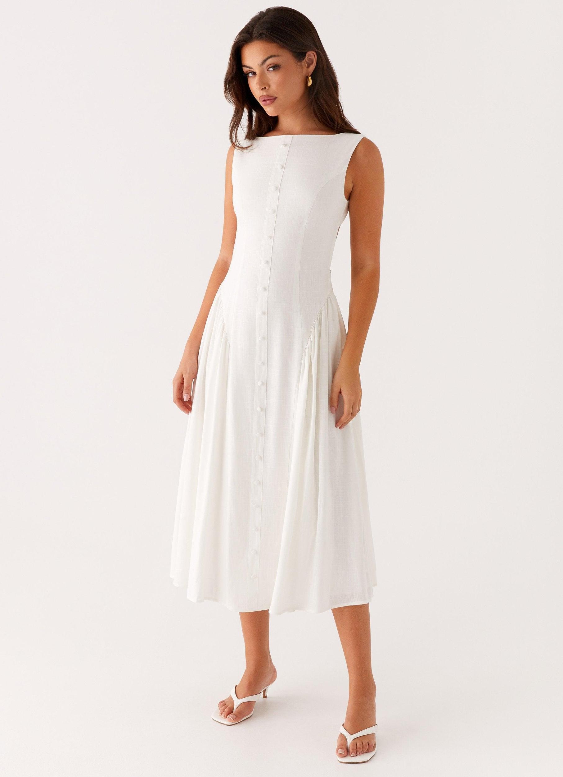 Maylah Midi Dress - White Product Image