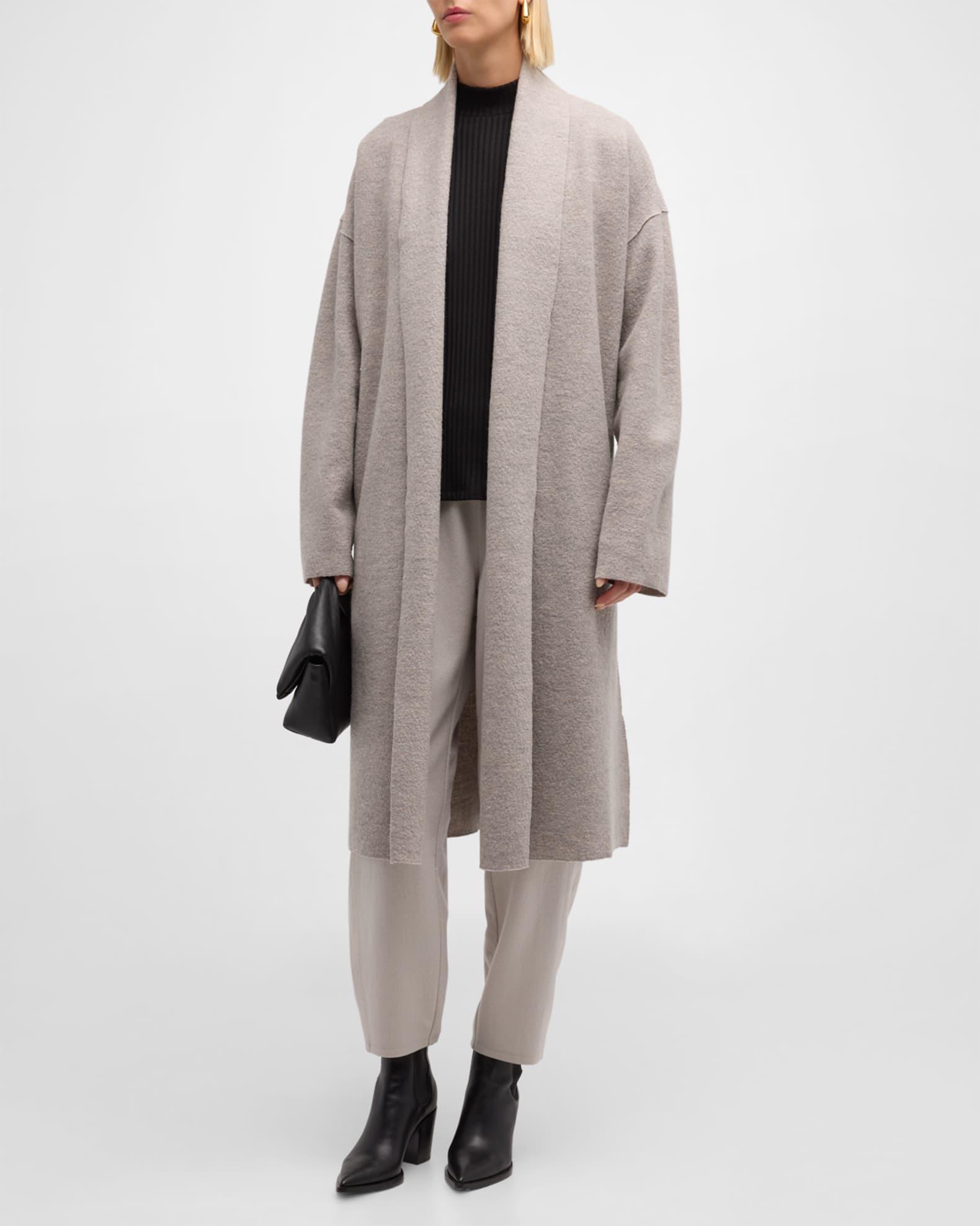 Lightweight Open-Front Boiled Wool Coat Product Image