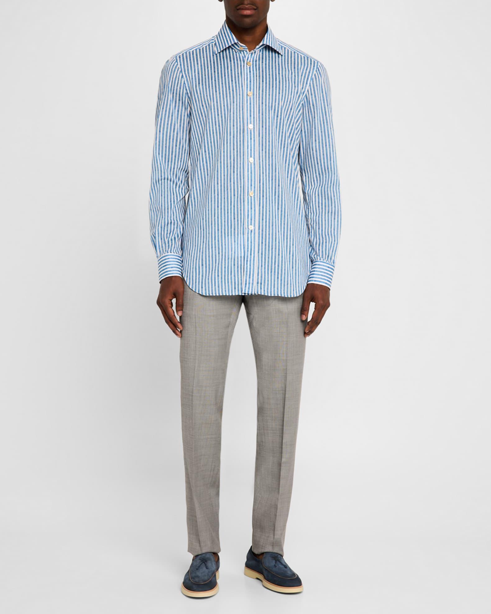 Men's Wool Sharkskin Flat-Front Trousers Product Image