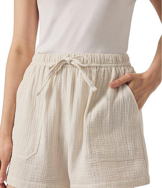 Splendid Gauze High Rise Drawstring Waist Shorts Product Image