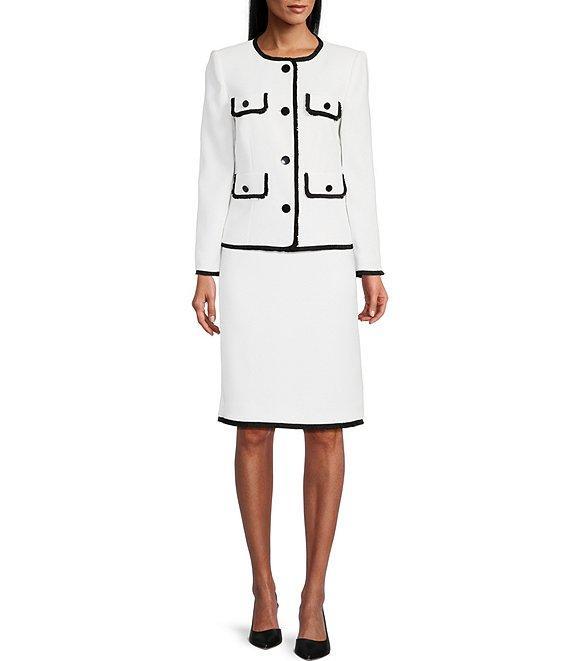 Preston & York Joyce Stretch Tweed Crew Neck Long Sleeve Coordinating Jacket Product Image